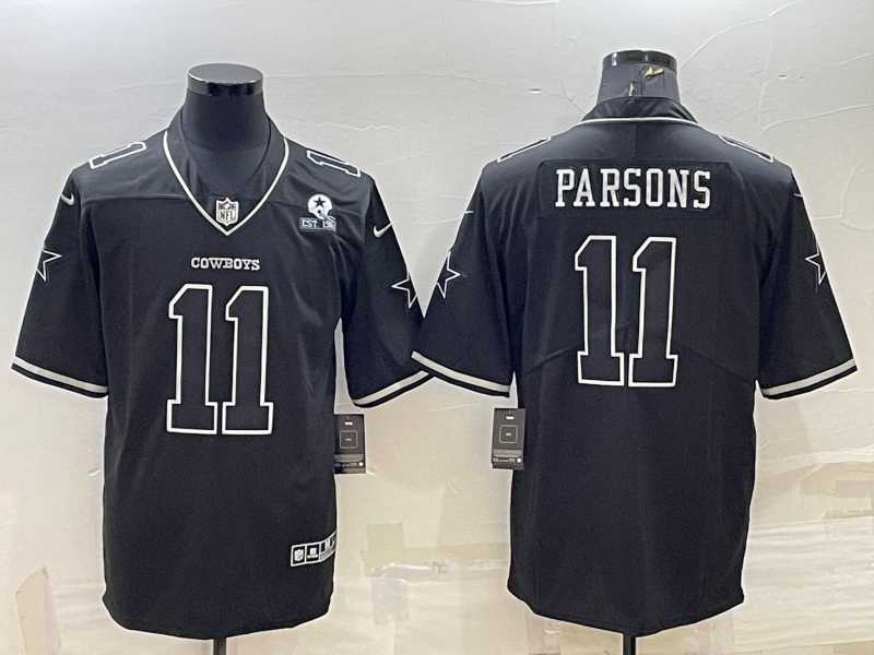 Mens Dallas Cowboys #11 Micah Parsons Black With 1960 Patch Limited Stitched Football Jersey